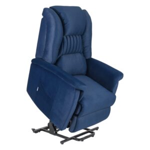 Bergama lacivert liftli hasta koltuğu konfor sunar.