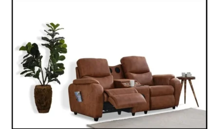 Kendy 2li Ara Modullu Kızıl Kahve Ev Sinema Koltuğu Ses Sistemli Sinema Koltuğu ev sineması