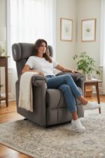 Zaranni antrasit liftli motorlu hasta koltuğu ön görünüm ürün görseli