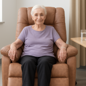 Zaranni Becani 2 Motorlu Liftli Kumandalı Hasta Koltuğu - 180 Yatar Konforlu oturma kullanımı — Zaranni lifestyle görsel